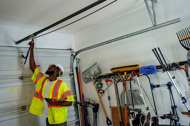 Professional Garage Door Panel Replacement technician working in Rutherford College, NC